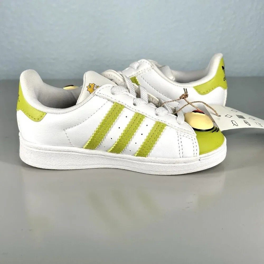 ADIDAS Shoes SIMPSONS X SUPERSTAR KANG AND KODOS  WHITE GY3322 Toddler SIZE 7K - Picture 6 of 11